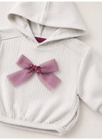Baby Girls Hoodie with Bow and Pants Set