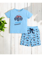 Victor And Jane - Printed T-Shirt And All-Over Printed Shorts Pyjama Set