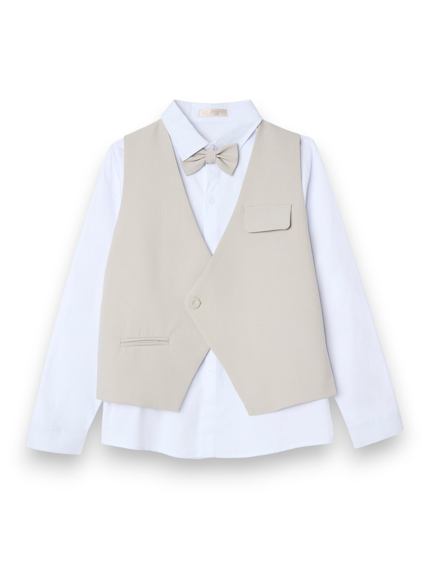 Boys 4 Pc Set Waistcoat, Shirt, Shorts & Bow Tie Set