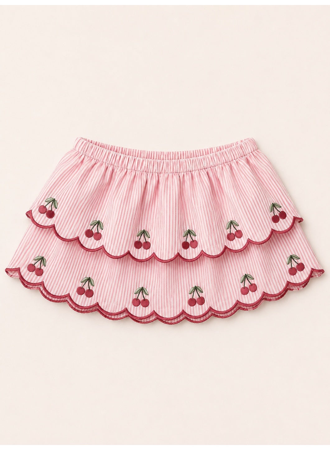 Baby Girls Cherry Print Bodysuit & Skirt Set with Sunglasses & Socks (4-Piece Set)