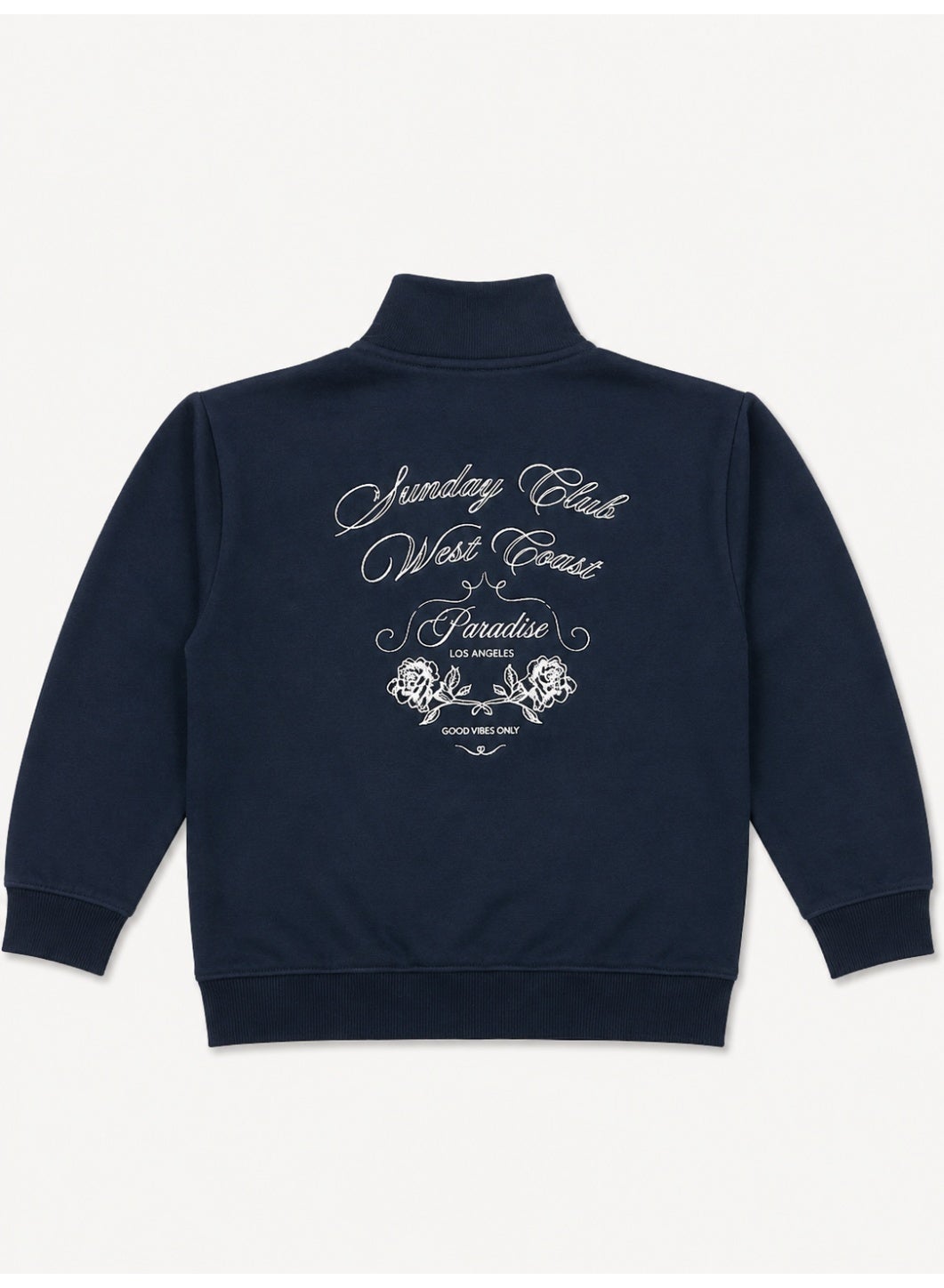 Girls Half Zip Pullover with Back Graphic Statement