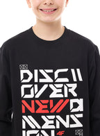 Boys' Graphic Printed Sweatshirt "Discover"