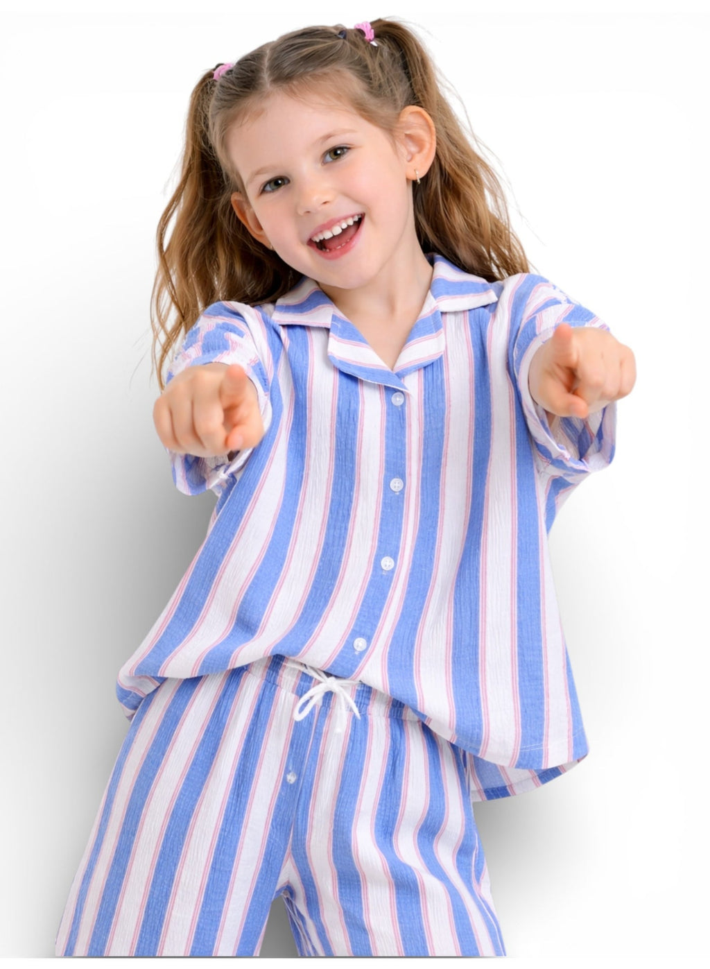 Girls Striped Shirt Pants Set