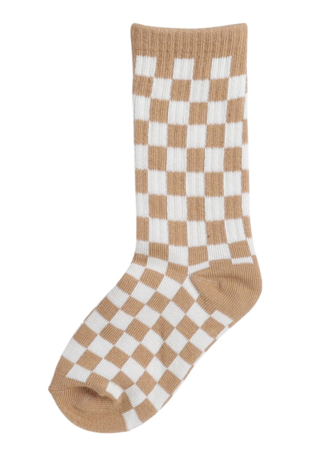 3 Pairs Checkered Crew Length Socks