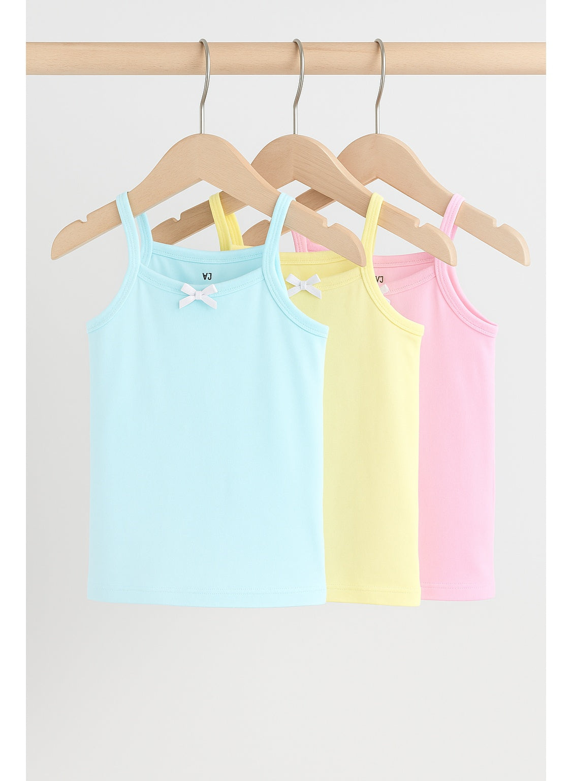 3-Pack Girls' Cotton Camisoles – Pastel Spaghetti Strap Essentials