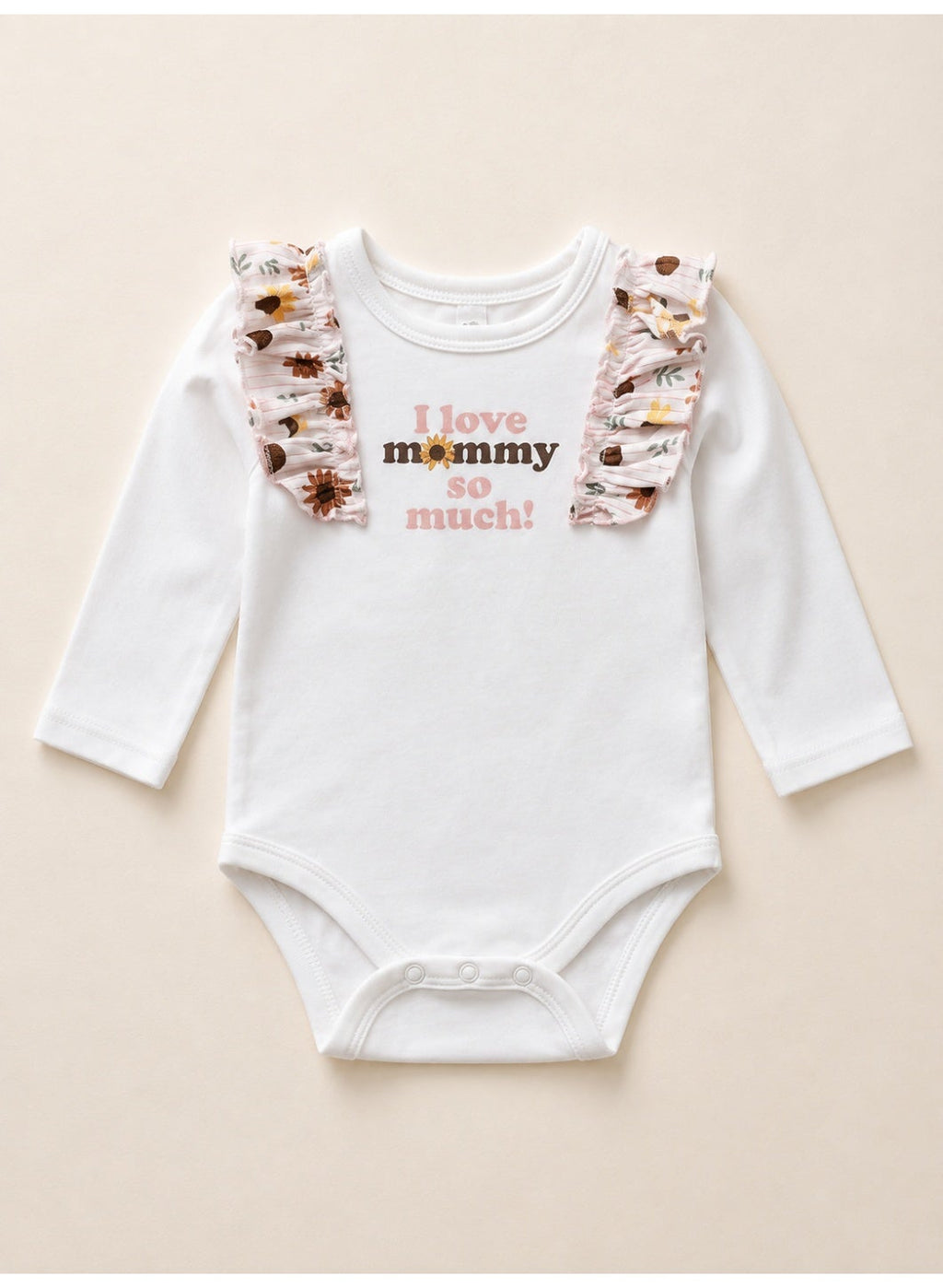 Baby Girls Long Sleeve Bodysuit and Floral Pants Set with Socks and Headband (4-Piece)