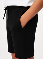 Kids French Terry 100% Cotton Shorts - Black