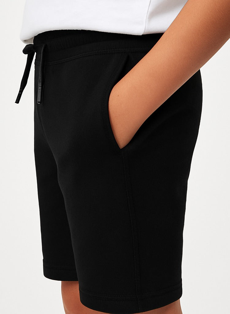Kids French Terry 100% Cotton Shorts - Black