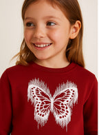 Girls'  “ Butterfly Print Sweatshirt | 100% Cotton