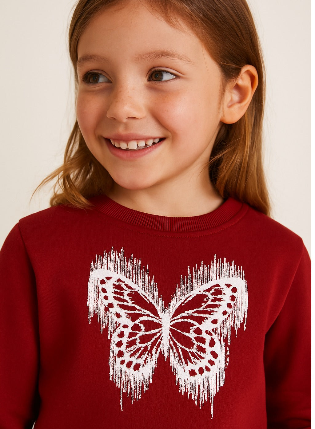 Girls'  “ Butterfly Print Sweatshirt | 100% Cotton