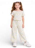 Girls Floral Pants Top Set
