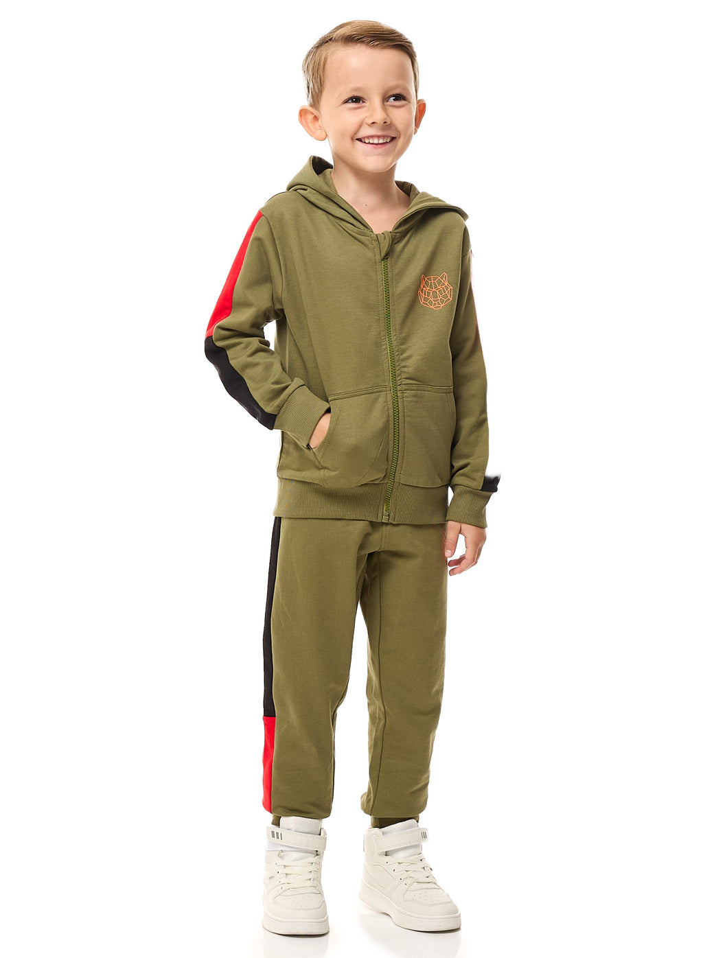 Boys' 2-Piece Full Zipper Hoodie And Jogger Set