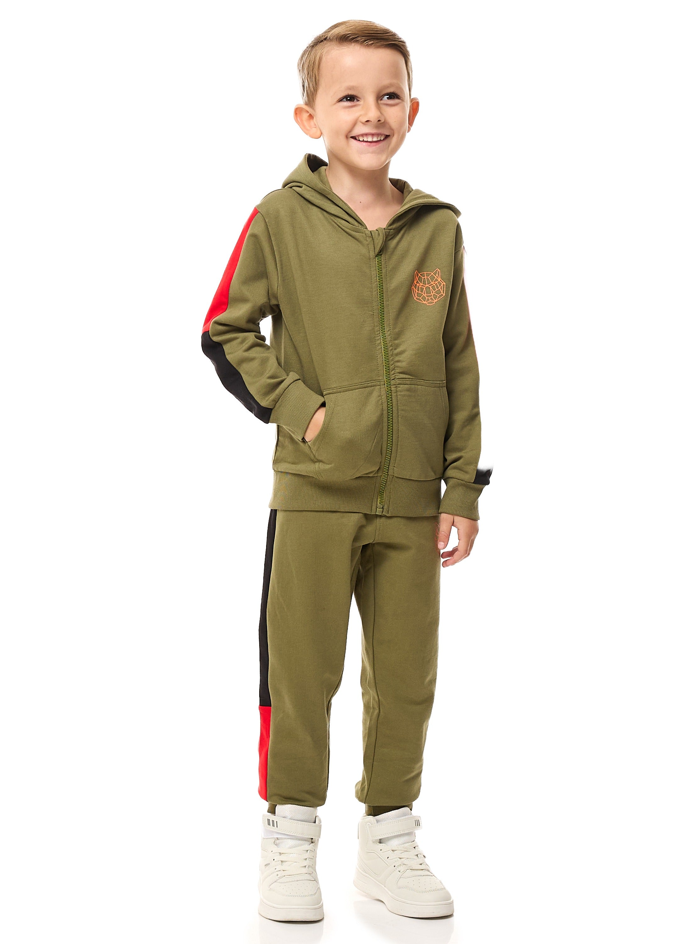 Boys' 2-Piece Full Zipper Hoodie And Jogger Set