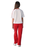Victor And Jane Girls 2 Pc Set - Embellished Top With Matching Straight Pants With Tape Detail