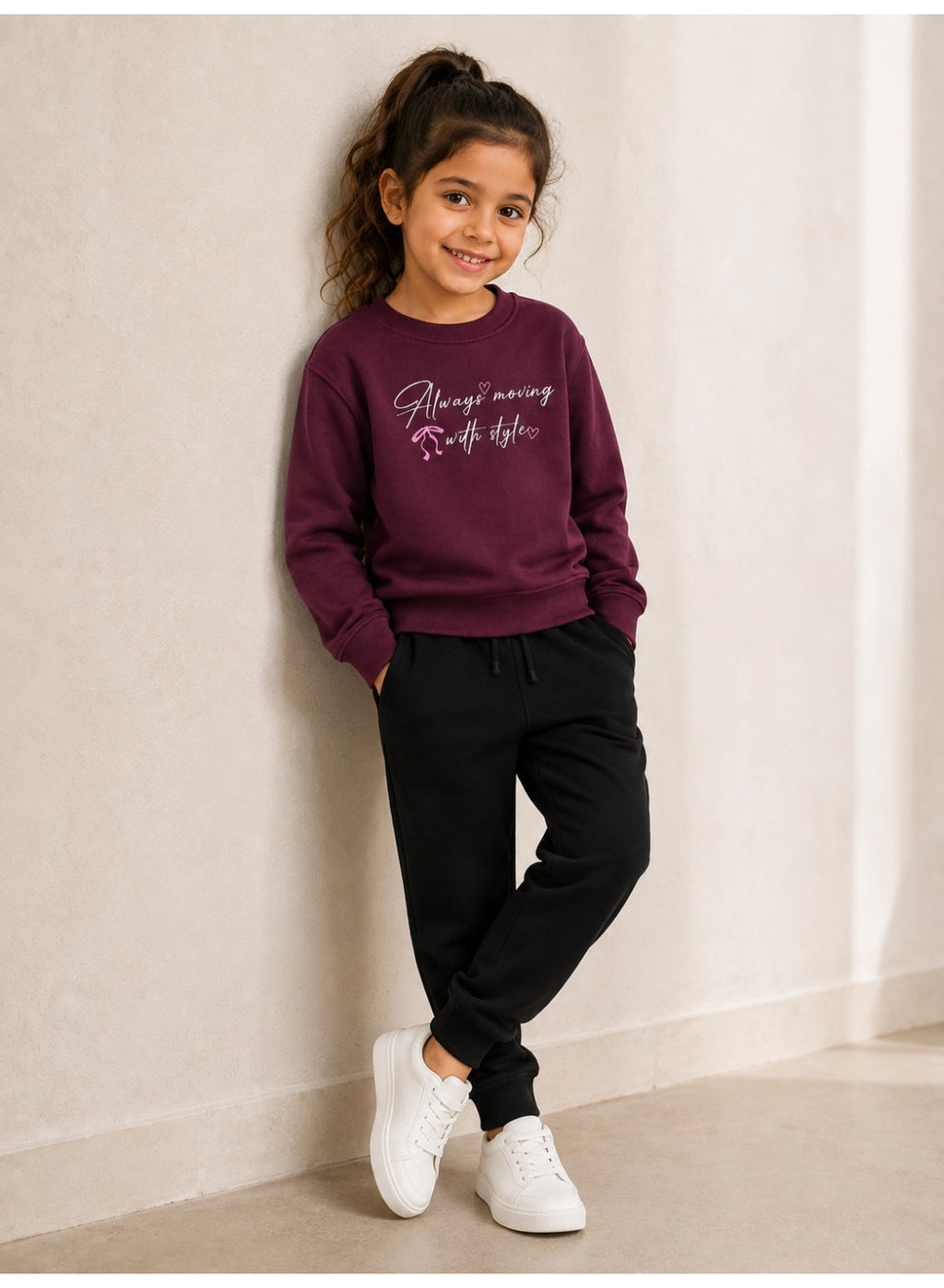 Girls "Text Graphic" Pullover Top
