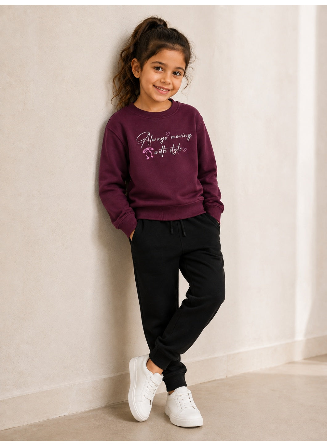 Girls "Text Graphic" Pullover Top