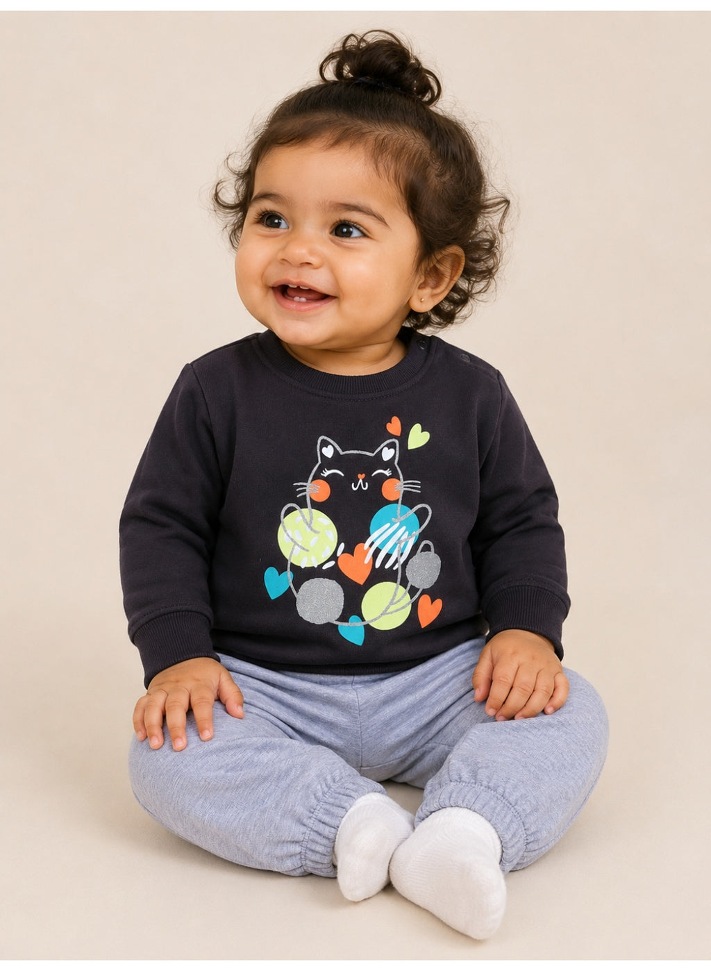 Girls 2-Piece Graphic Sweatshirt & Jogger Pants Set