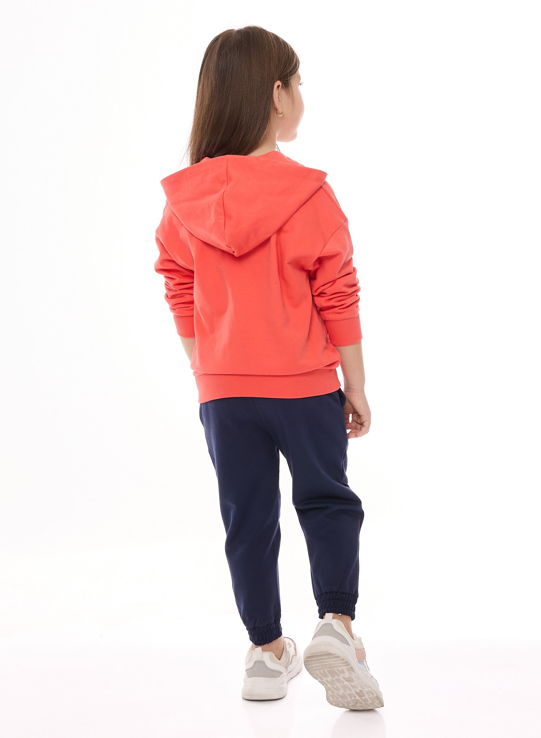 Girls- Floral Embroidered Hoodie With Matching Joggers