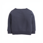 Back view of a grey cotton sweatshirt by victor and jane with ribbed cuffs and hem.
