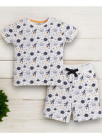 Victor And Jane - All-Over Printed T-Shirt And Shorts Pyjama Set
