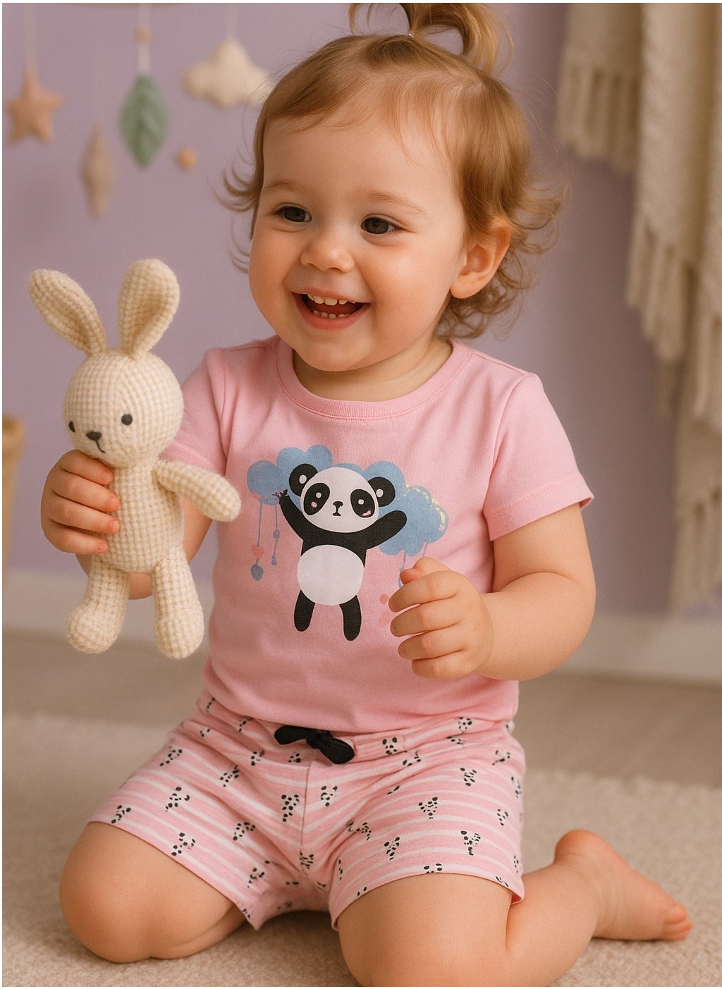 Victor and Jane - Printed T-shirt and Shorts Pyjama Set