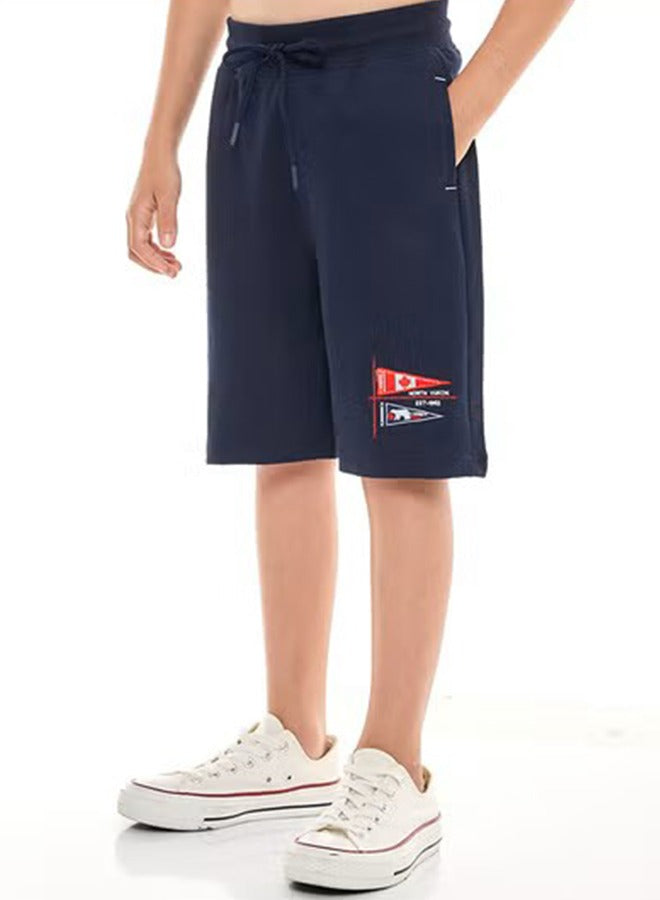 Victor and Jane Cotton Solid Comfy Fit Half Sleeves T-Shirt & Patch Detailed Shorts/Co-ord Set - Beige