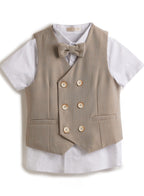Waistcoat Shirt Shorts Set