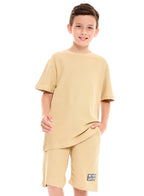 Victor and Jane Cotton Graphic Oversized T-Shirt & Shorts/Co-ord Set - Blue