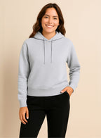 Light Grey Hoodie With Drawstring  “ 100% Cotton Fleece