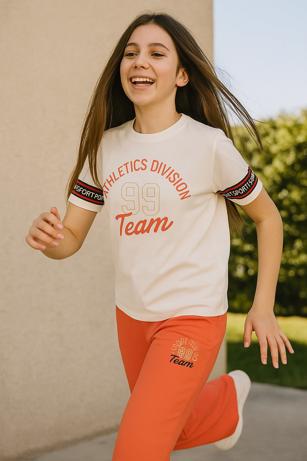 2 Pc Set - Slogan Print Crop Top & Matching Bottom