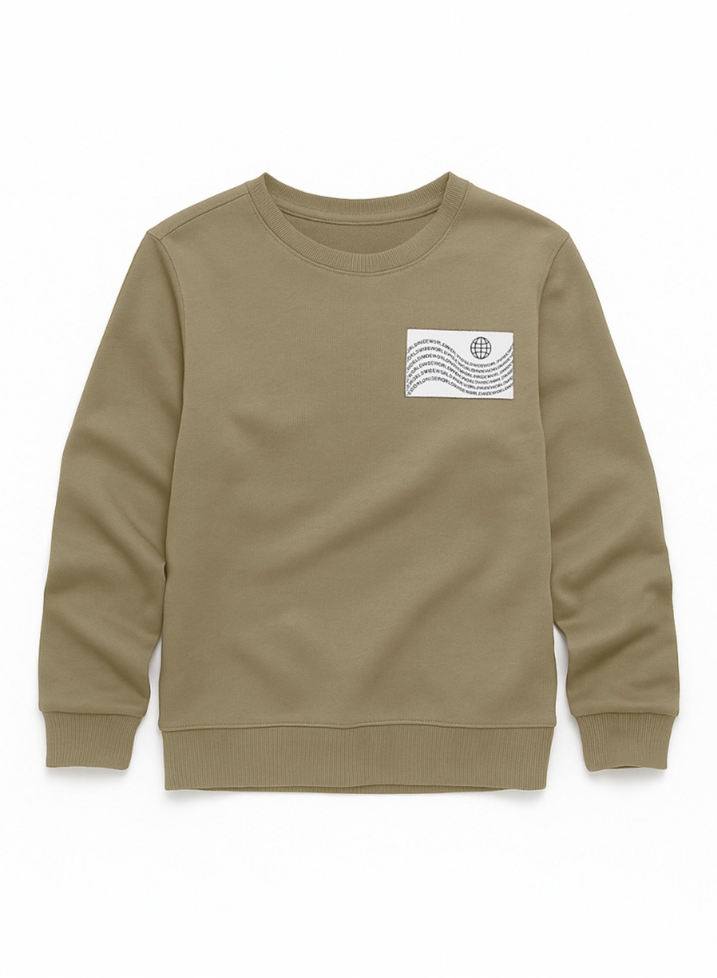 Boys Olive Green Printed Utility Fleece Tracksuit - Sweatshirt with Crossbody Bag Print