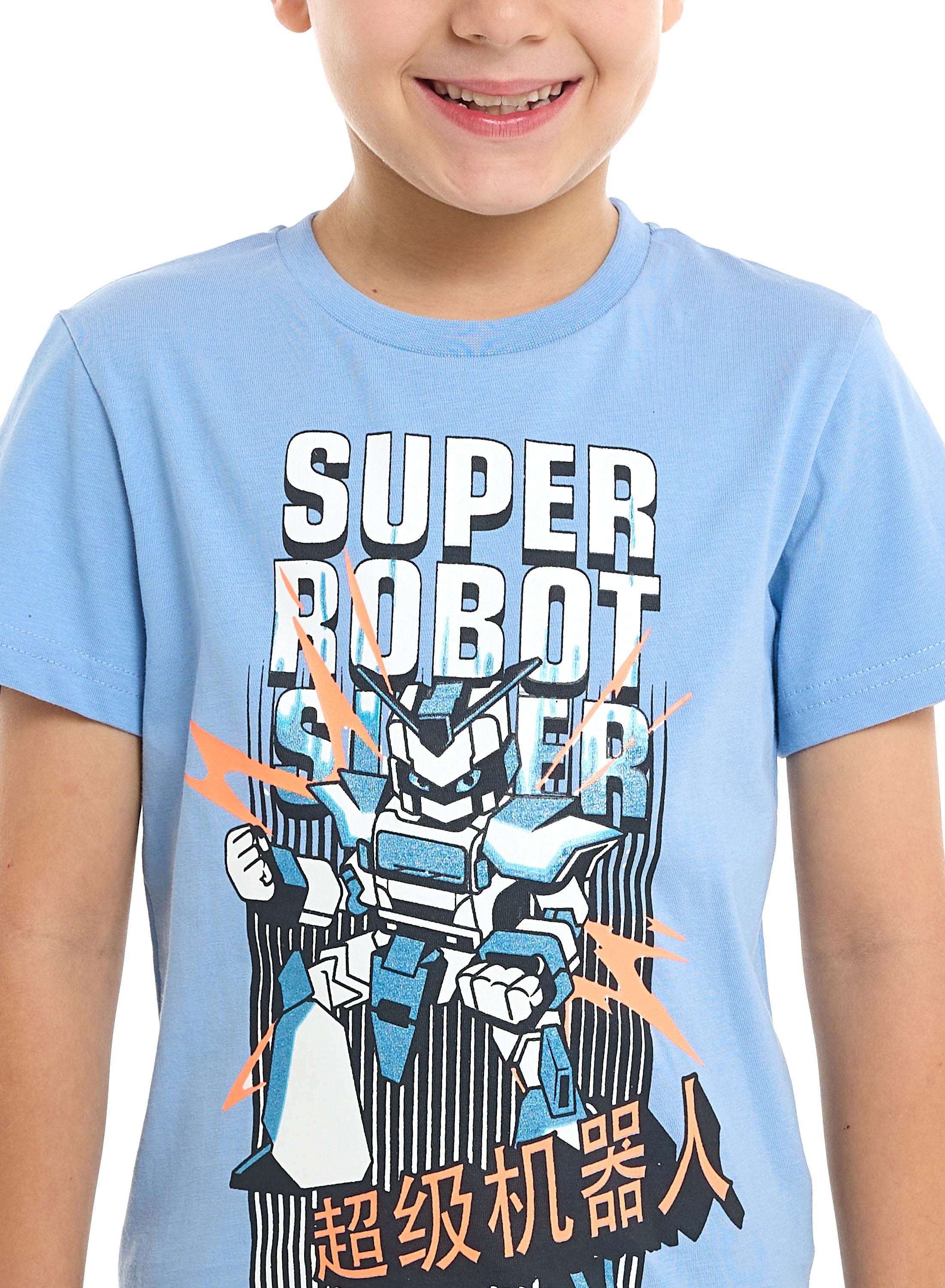Victor And Jane Boys' 2 Piece Sets With Matching Tshirt And Slogan Print Shorts