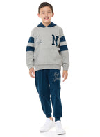 Boys' 2-Piece Hoodie And Jogger Set (8-14 Yrs) Grey Mil-Navy