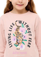 Graphic And Glitter Printed Sweatshirt
