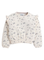 Dirkje Cotton All Over Fruits Printed Full Sleeves Sweatshirt & Joggers Co-Ords Set With Headband - Beige