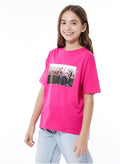 Victor And Jane Brooklyn Graphic Oversized Fashion T-Shirt - Pink