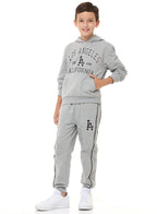 Boys And Girls' Relaxed Fit 2-Piece Hoodie And Jogger Set Grey