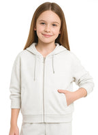Girls - 2 Piece Set-  Zip-Front Hoodie & Wide-Leg Trousers Set