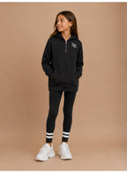 Girls "Los Angeles" Graphic Print Half Zip Long Top Hoodie and Ribbed Pants Set