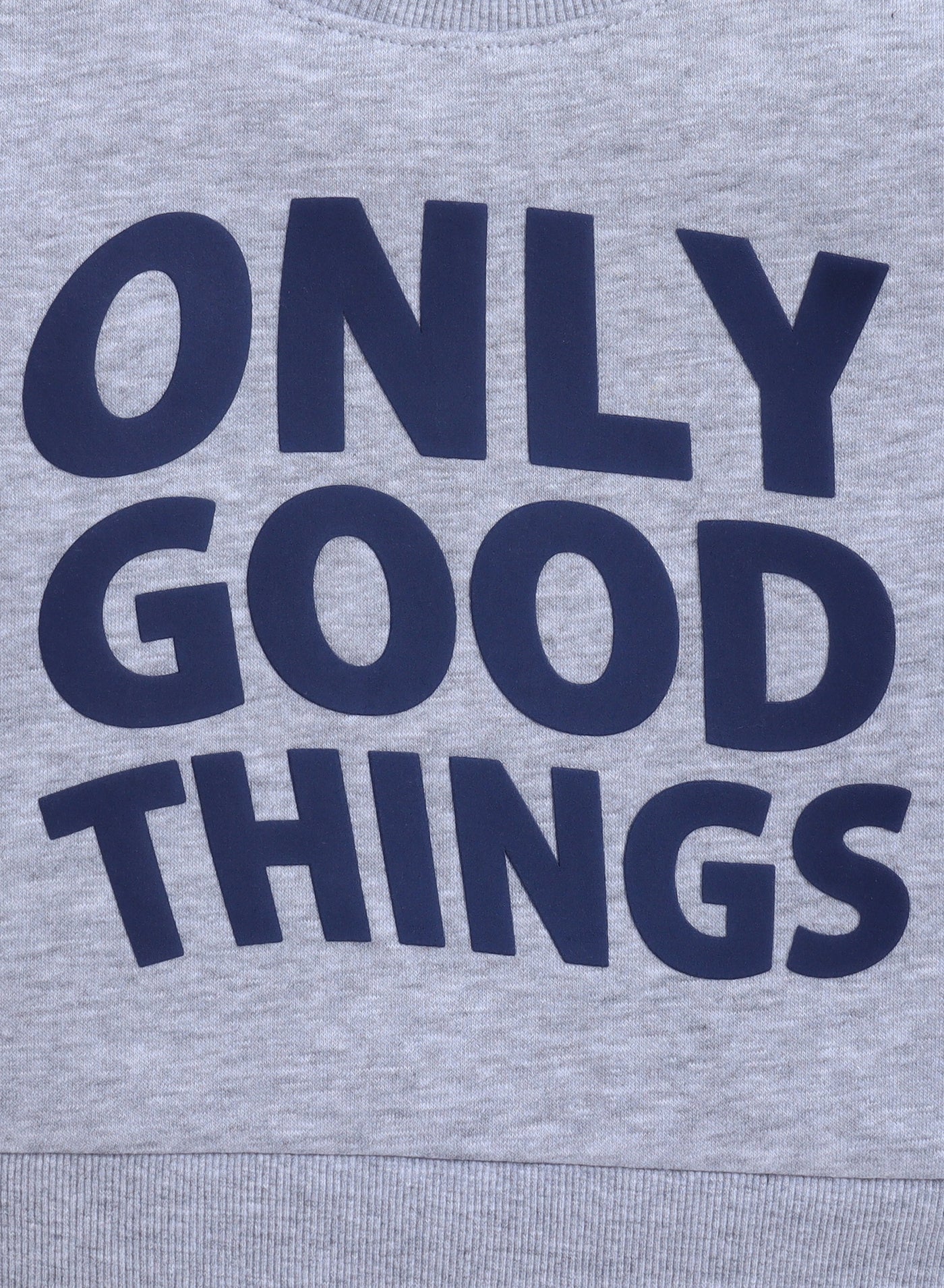 Boys' Light Grey "Only Good Things" Graphic Sweatshirt