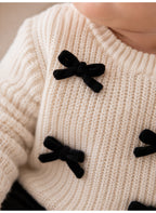 Baby Girls Ribbed sweatshirt & Leggings Set with Ribbon (3-Piece Set)