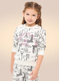 All Over Printed Jogger Set With Glitter Print (2-8Y)