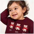 Girls 3-Piece Set – Sweatshirt, Printed Pants & Headband