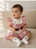 Baby Girls Cherry Print Bodysuit & Skirt Set with Sunglasses & Socks (4-Piece Set)