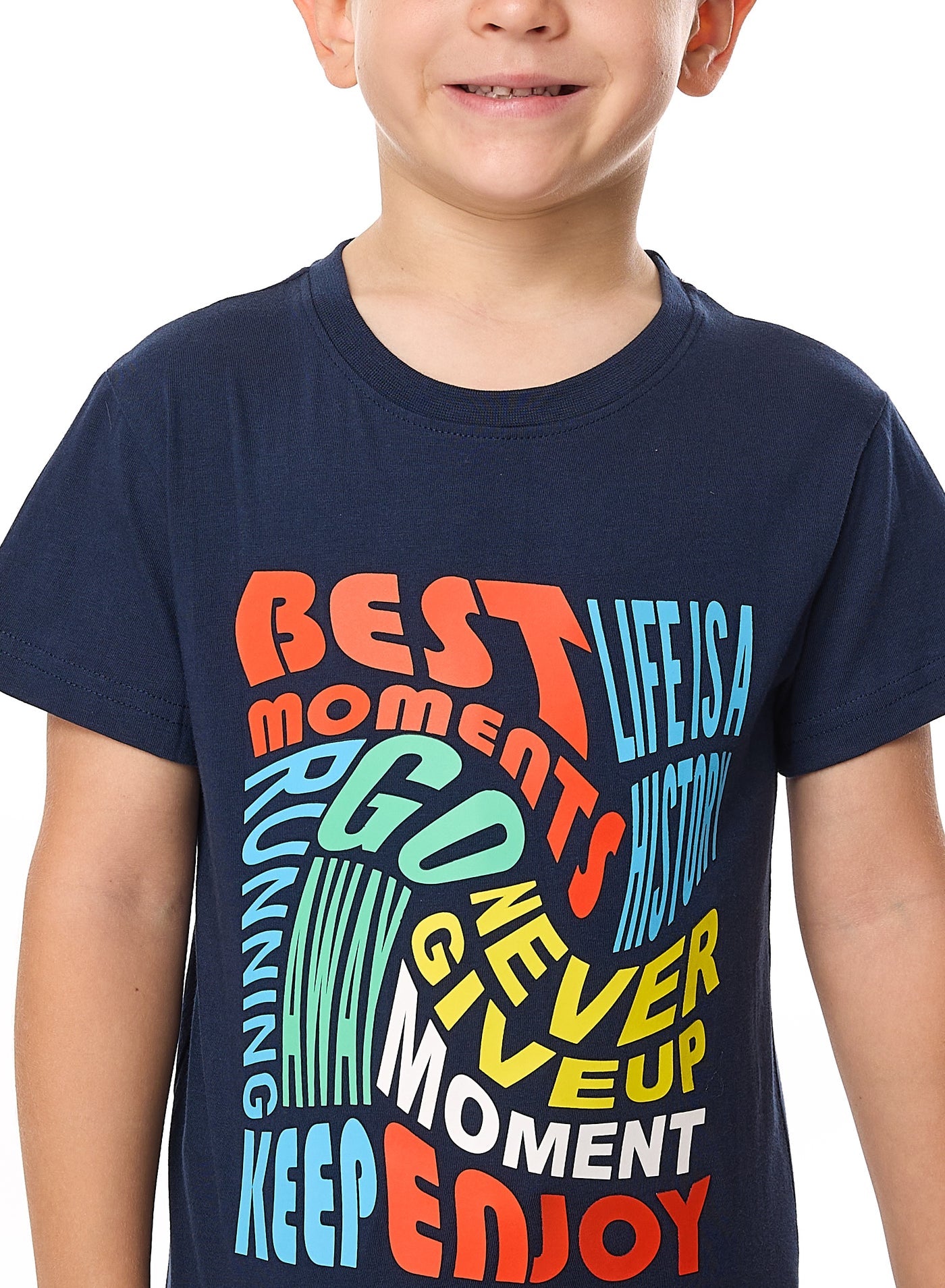 Victor and Jane Boys' 2PC Set – Best Moments - Navy & Orange