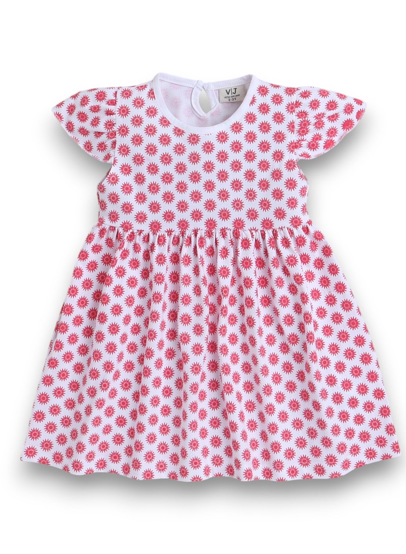 Victor And Jane - All-Over Printed Cap Sleeve - Dress (Pack Of 2)