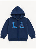 Girls LA Front Zip Sweatshirt Hoodie and Wide Leg Pants Set
