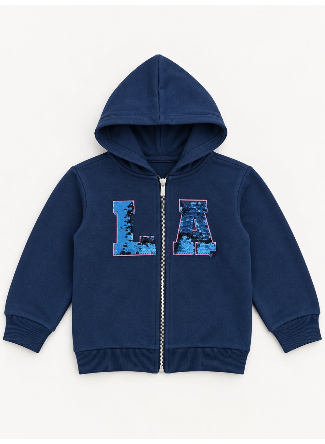 Girls LA Front Zip Sweatshirt Hoodie and Wide Leg Pants Set