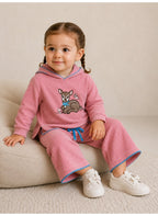 Baby Girls Hoodie and Pants Set with Deer Print