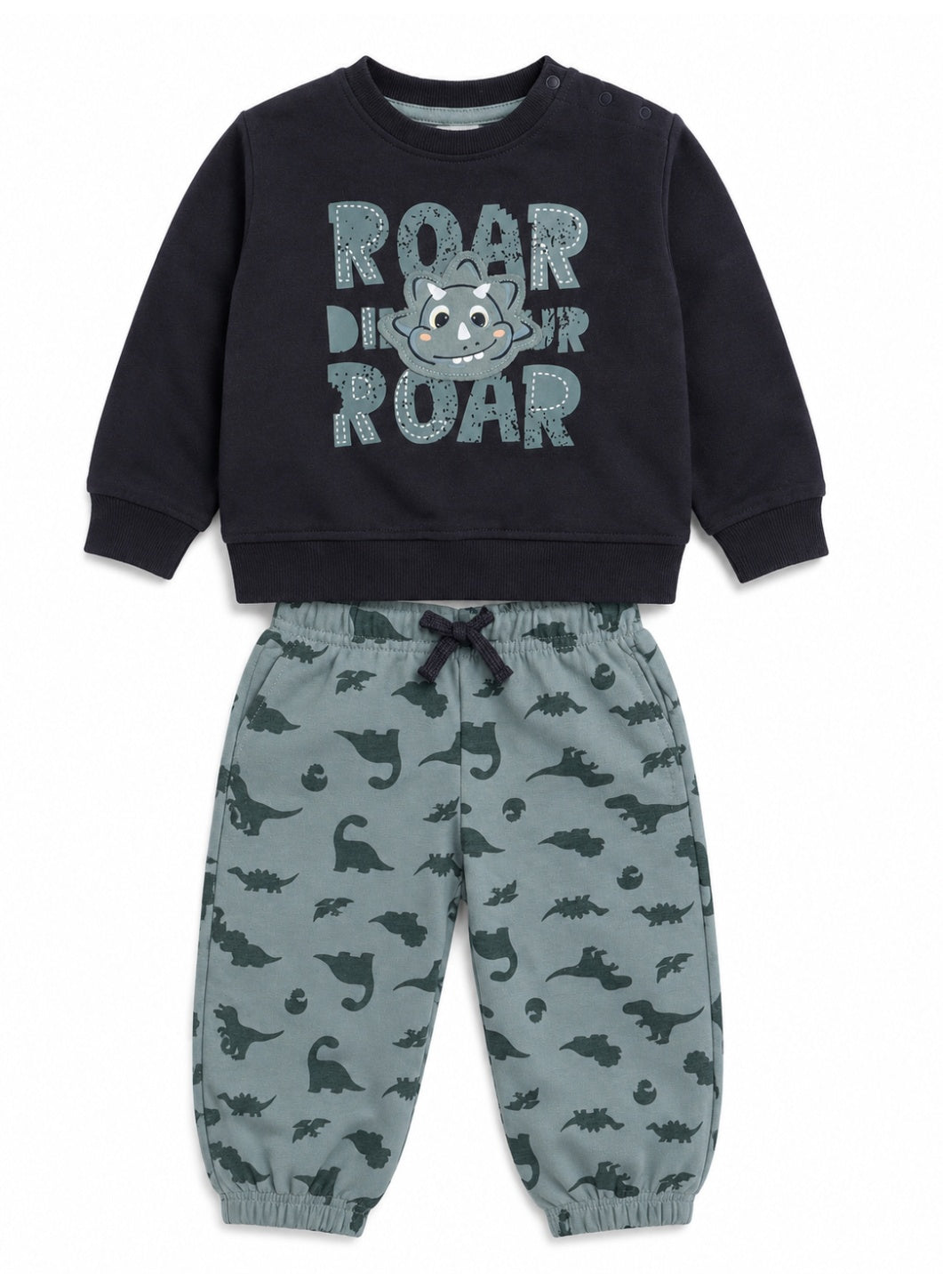 Baby Boys Dinosaur Print Sweatshirt & Jogger Set